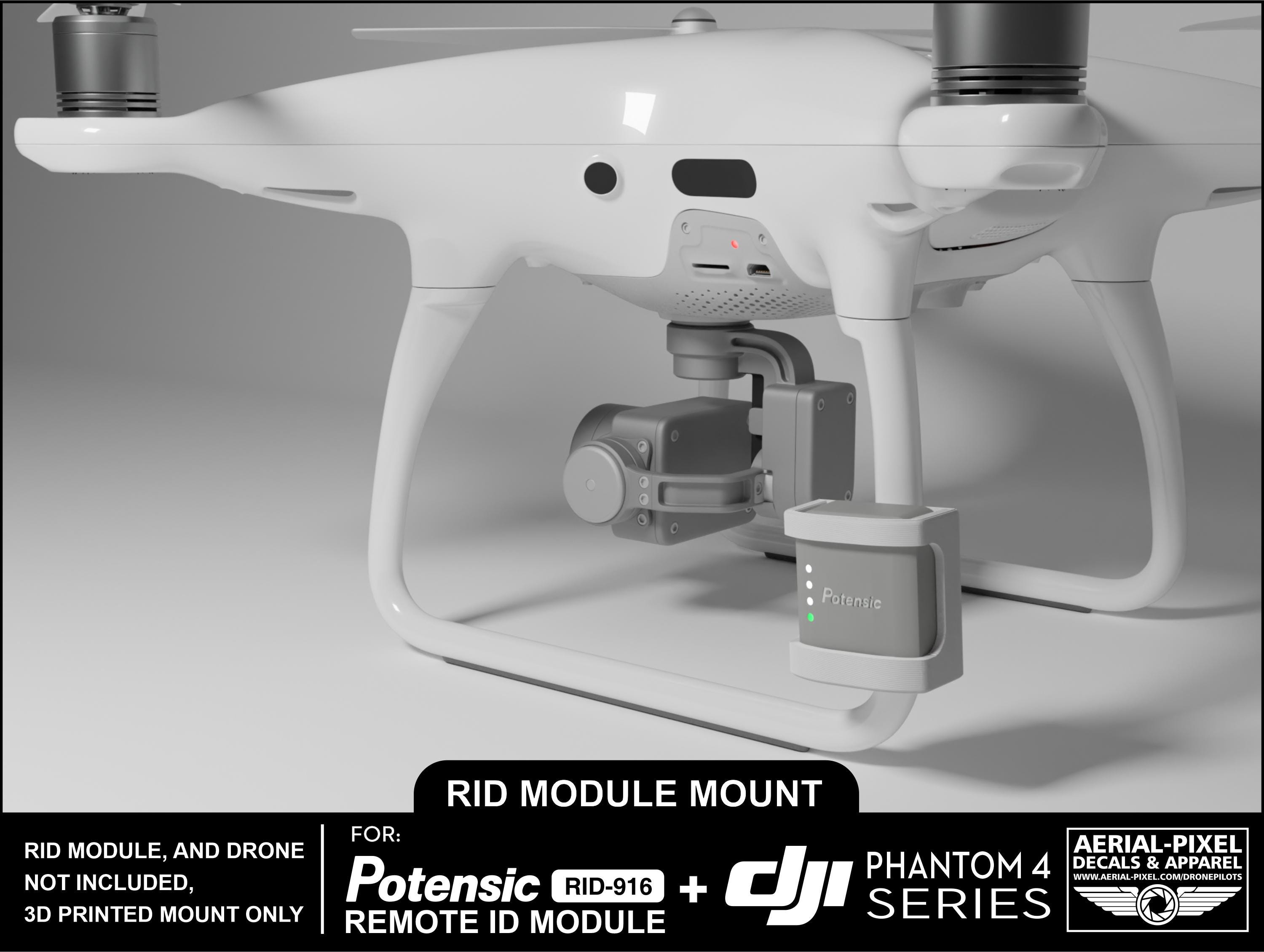 DJI Phantom 4 Series Potensic RID-916 Remote ID Module Mount (module ...