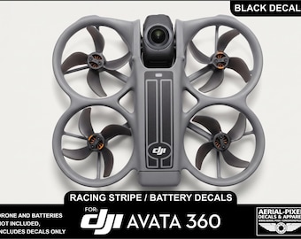 DJI Avata 360 Racing Stripes mit Batterie Aufkleber Nummer #1-4