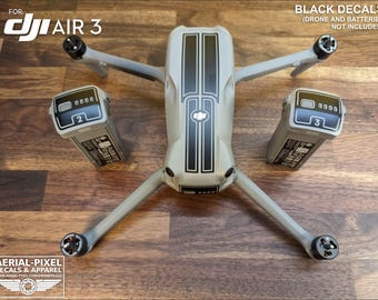 Rayas de carreras para DJI Air 3 y Air 3S con calcomanías de números de batería (n.° 1-3)