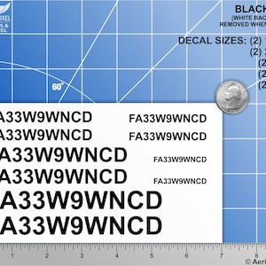 Custom FAA Registration Number Decals Sheet of 10 Using Your Registration Number for DJI Mavic 3, Mini 3 Pro, Air 2S, Autel Evo II Etc.