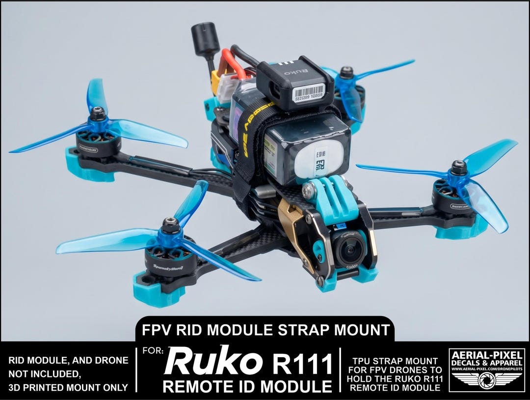 FPV Battery Strap Mount for Ruko R111 Remote ID (RID Module Not ...