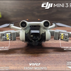 DJI Mini 3 Pro and Mini 3 Strobe Light Mounts for Vifly Strobe and Platinum (Strobe Not Included)