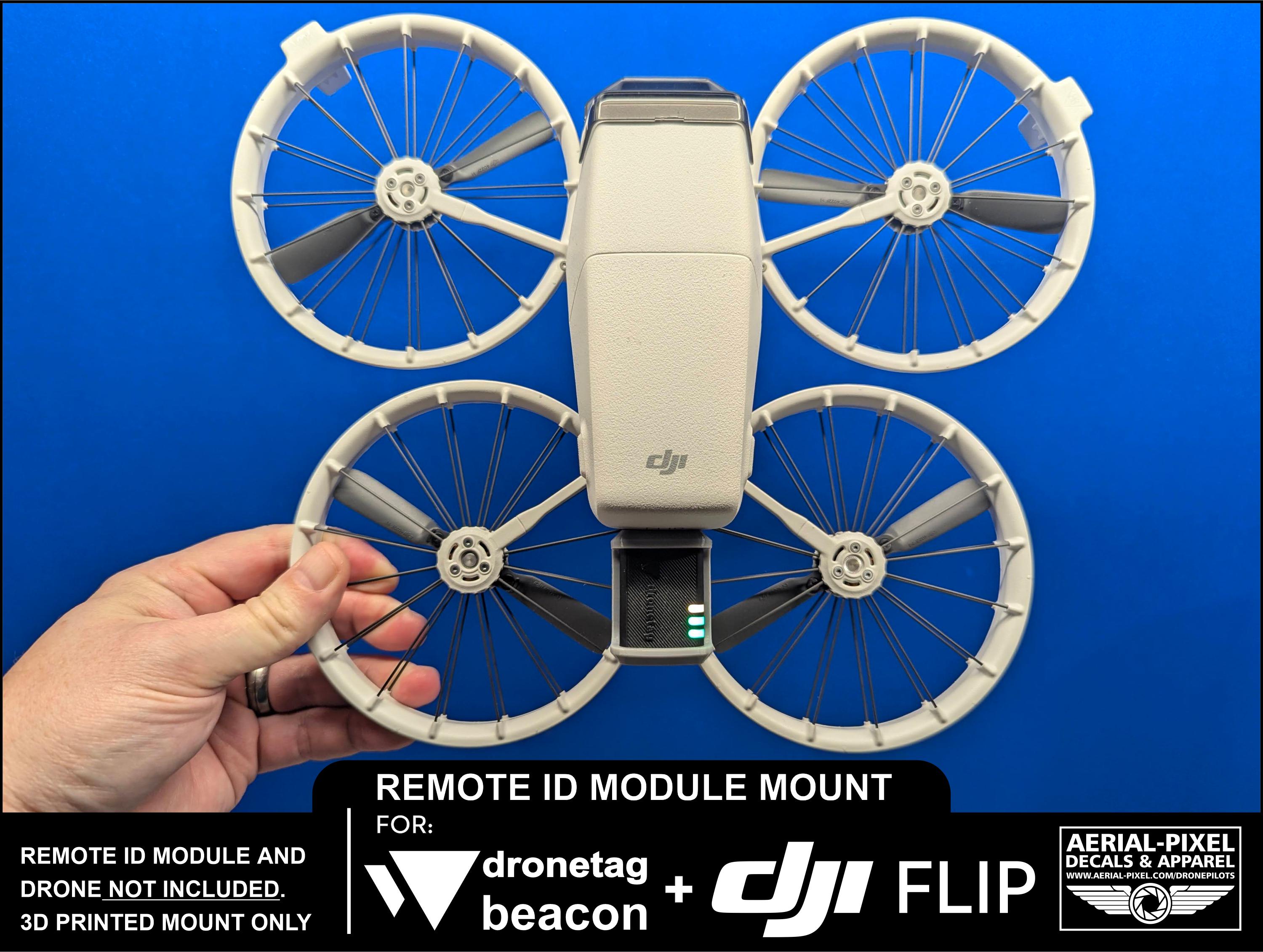 DJI Flip Remote ID Module Mount for Holy Stone, Ruko, Dronetag
