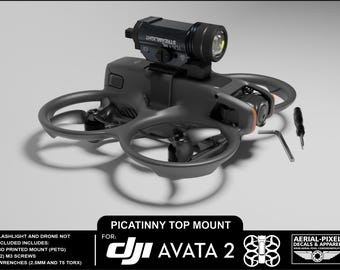 DJI AVATA 2 Picatinny Tactical Rail Top Mount for Lights