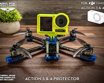 DJI Osmo Action 4 or 3 Protector and GoPro Mount - Choose From 9 Colors