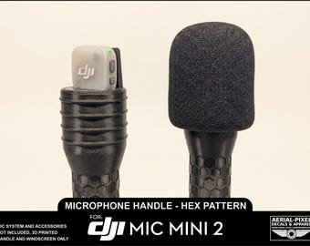 DJI Mic Mini 2 and Mini 2S Traditional Microphone Grip Interview Handle and Foam Wind Muff