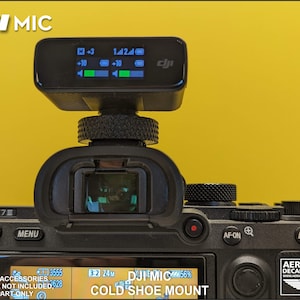 DJI Mic 2 or Mic 1 Cold Shoe Mount with Tripod Threads