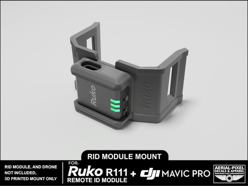 DJI Mavic Pro and Pro Platinum Ruko R111 Remote ID Module Mount (RID ...