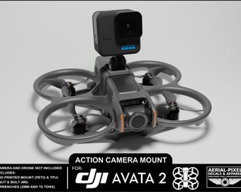 DJI Avata 2 GoPro Action Camera Mount 3D Printed PETG and TPU!