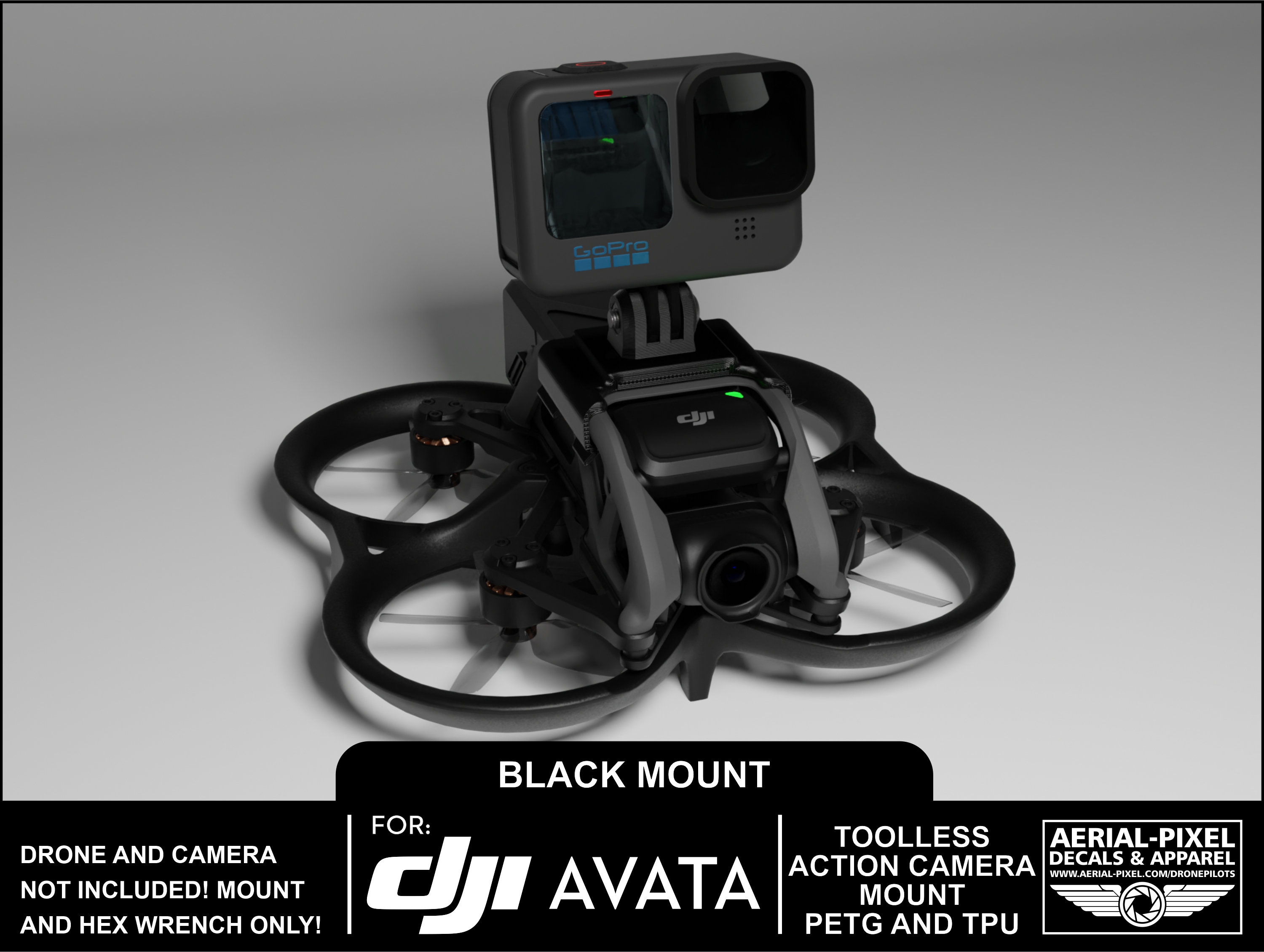 DJI AVATA Toolless Gopro Action Camera Mount Choose From 8 Colors