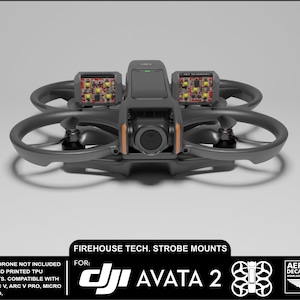 DJI AVATA 2 Tactical Lighting Strobe Mounts for Firehouse Technology Arc V, Arc V Pro, Micro and Micro Pro (Strobe Lights Not Included)