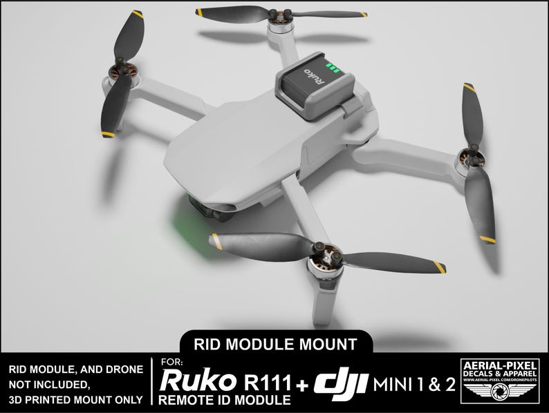 DJI Mini 1 and 2 Ruko R111, Bwine B112, Veeniix V113 Remote ID Module ...