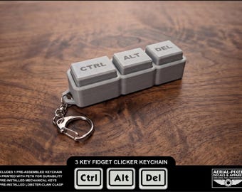 CTRL ALT DEL Fidget Keychain | Mechanical Switch Clicker Toy for Tech Lovers