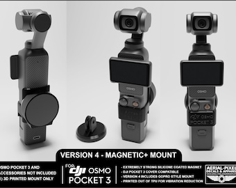 DJI OSMO Pocket 3 Magnetic and GoPro Style Mounts (Other Accessories Not Included)