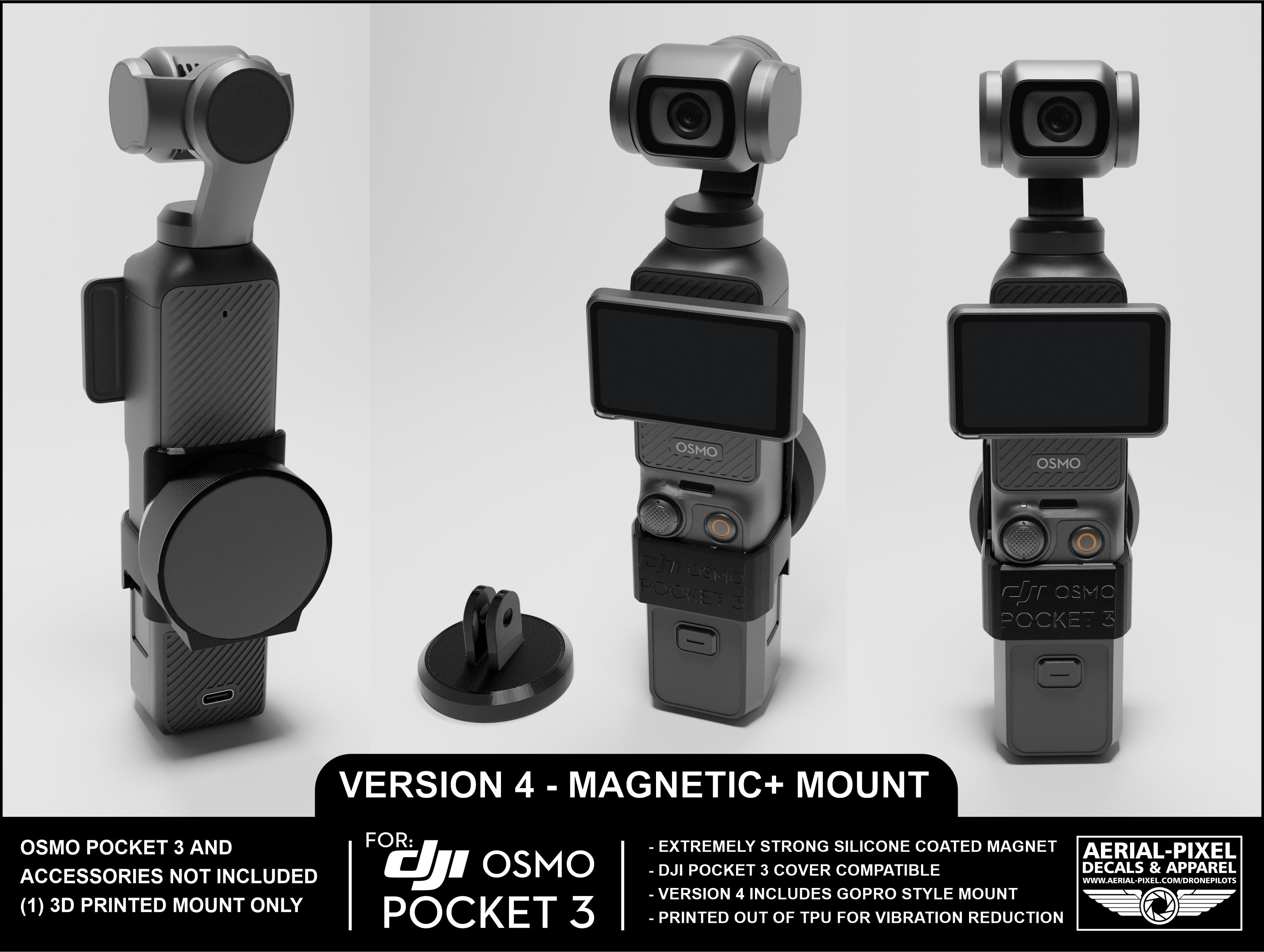 DJI OSMO Pocket 3 Magnetic and Gopro Style Mounts (other
