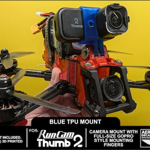 RunCam Thumb 2 Full Size GoPro Style Mount 3D Printed - 10 Colors Available