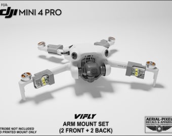 DJI Mini 4 Pro Strobe Light Mounts for VIFLY Strobe Lights (Strobe Lights Not Included)