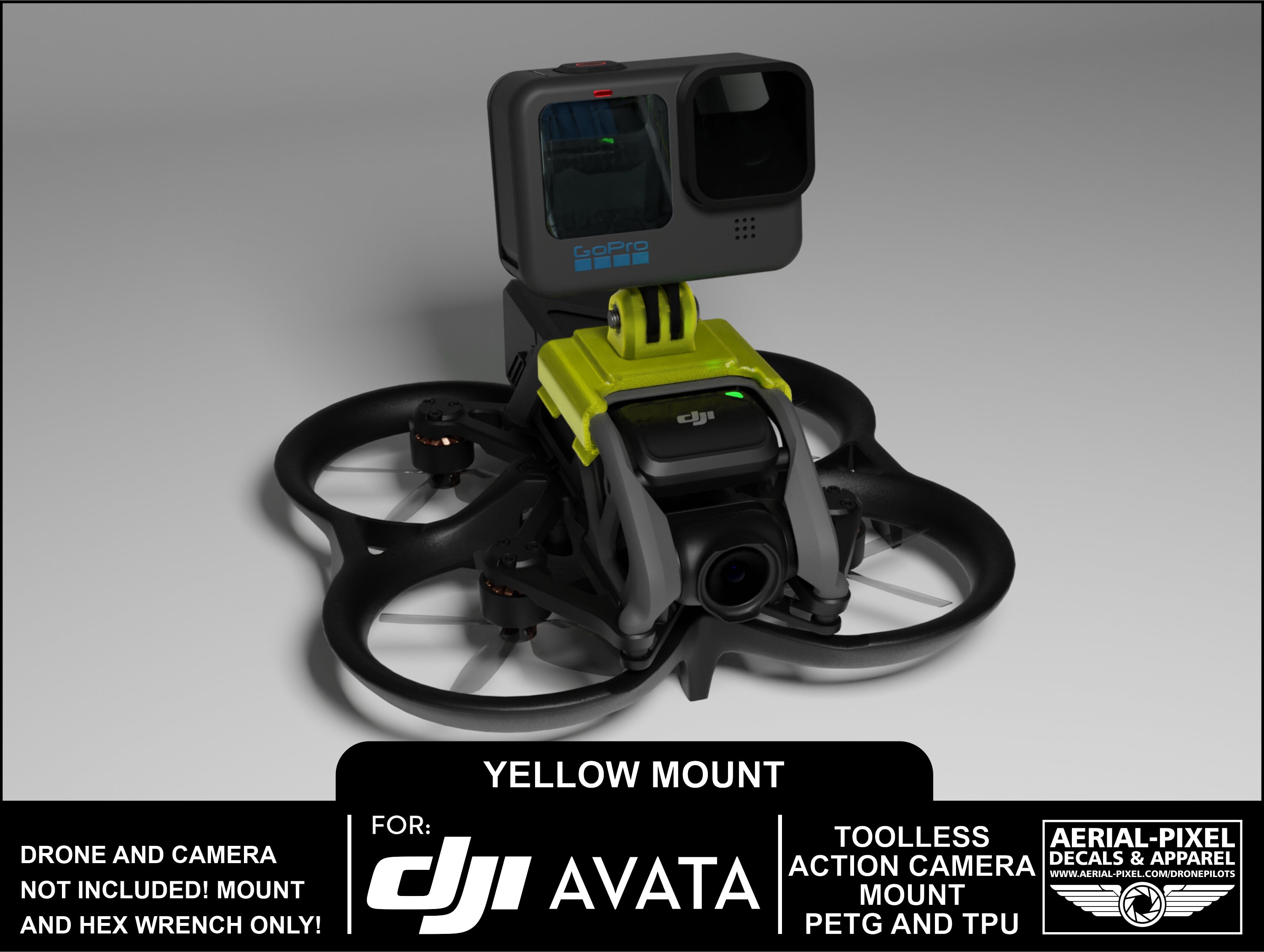 DJI AVATA Toolless Gopro Action Camera Mount Choose From 8 Colors