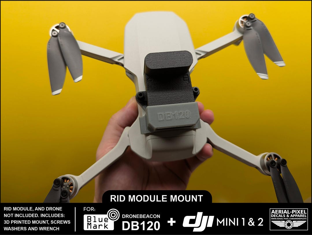 DJI Mavic Mini, Mini 2 Bluemark Dronebeacon Db120 Mount for Remote ID ...