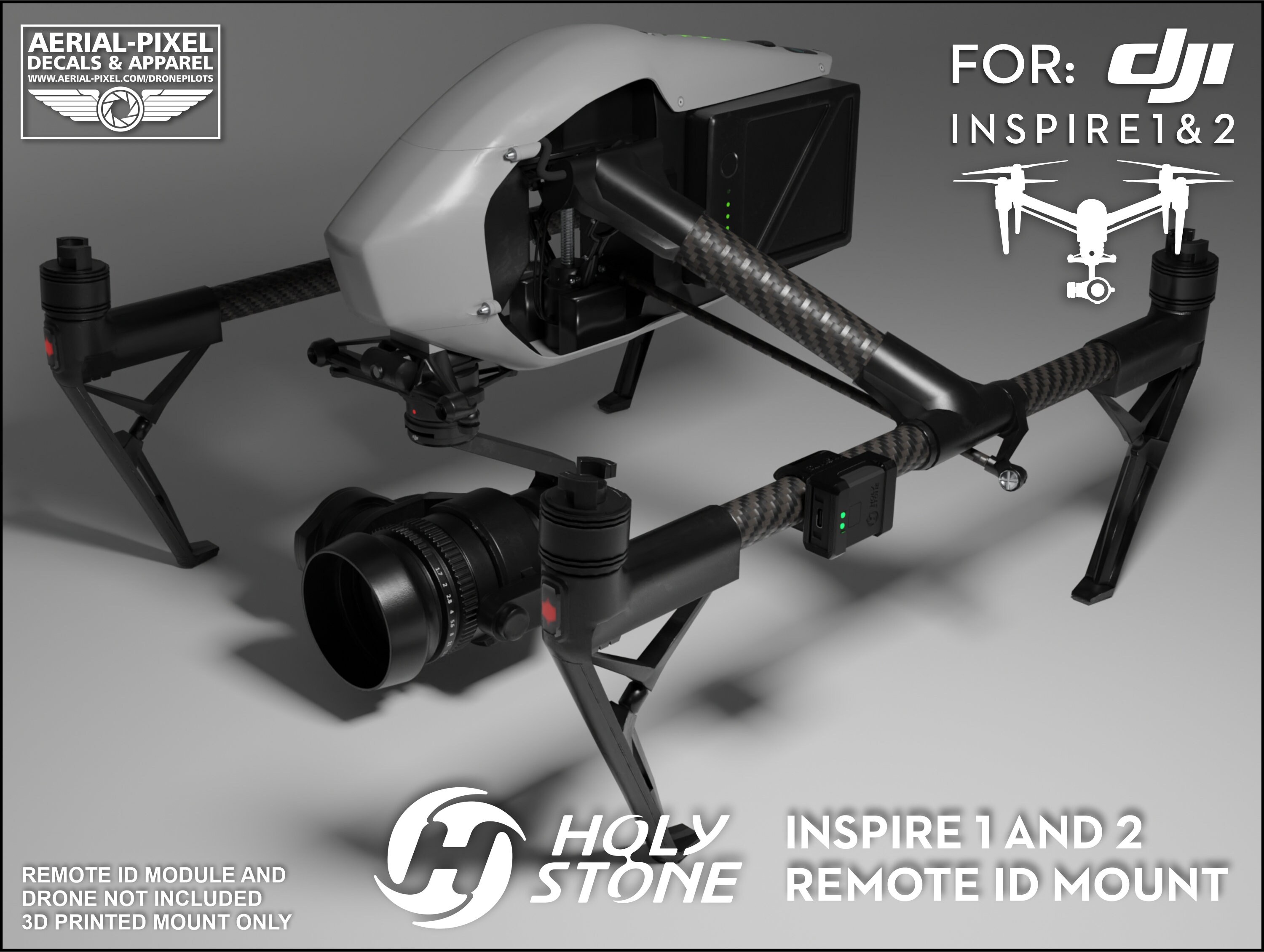 DJI Inspire 1 and 2 Holy Stone Remote ID Mount (RID Module Not Included ...