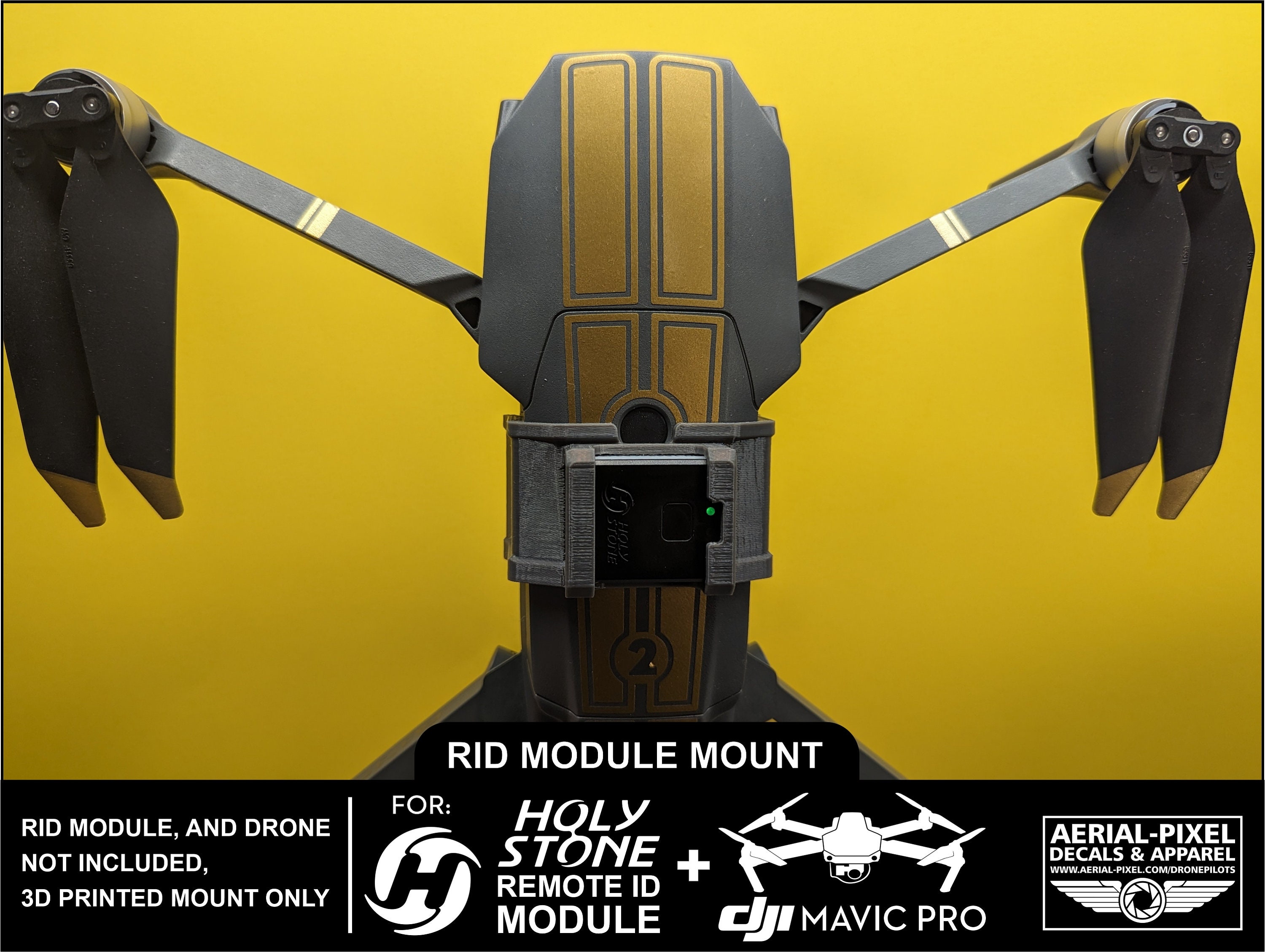 DJI Mavic Pro and Pro Platinum Holy Stone Mount for Remote ID (RID ...
