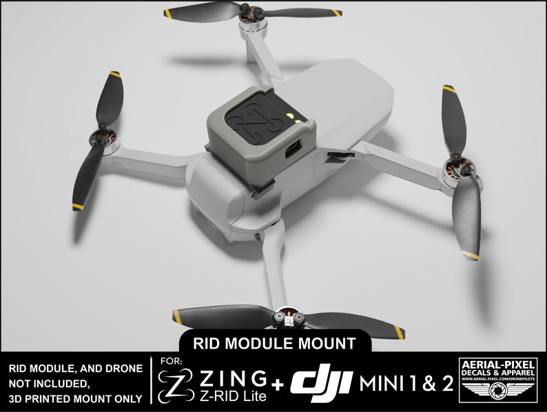 DJI Mini 1 and 2 Zing Z-RID Lite Mount for Remote ID (zing Module Not ...