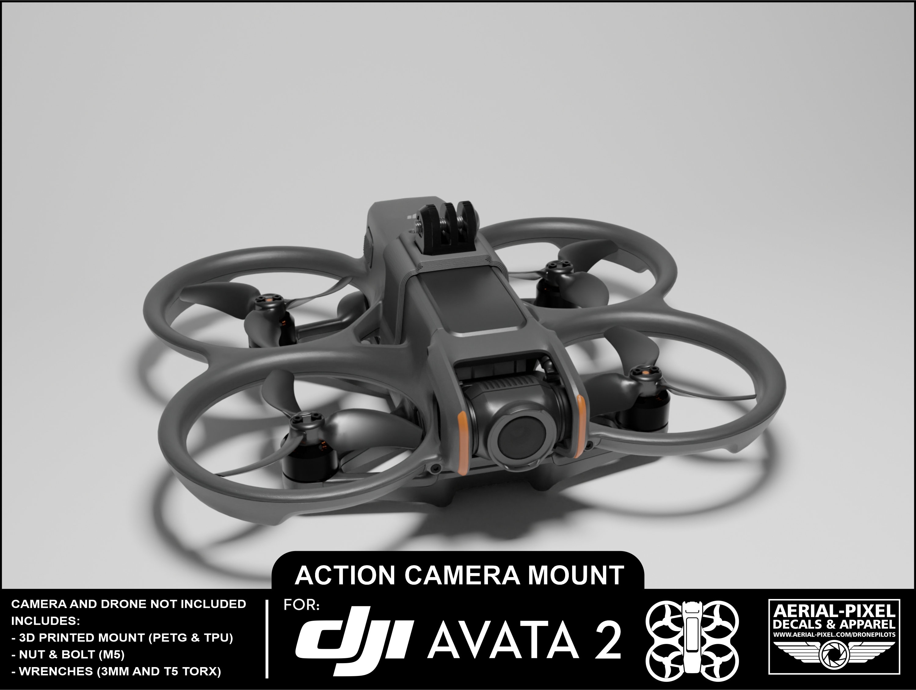 DJI Avata 2 Gopro Action Camera Mount 3D Printed PETG and TPU! - Etsy