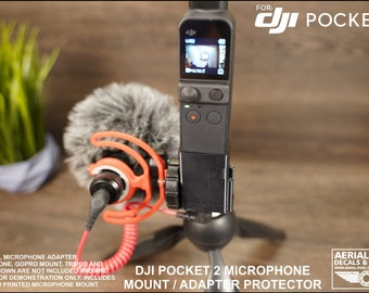 DJI Pocket 2 Microphone Mount For Cold / Hot Shoe Mics for 3.5mm Microphone Adapter