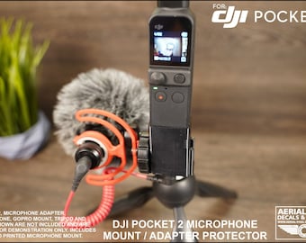 DJI Pocket 2 Microphone Mount For Cold / Hot Shoe Mics for 3.5mm Microphone Adapter