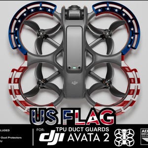 DJI Avata 2 TPU Duct Guards / Protectors - US Flag Version - Limited Time!