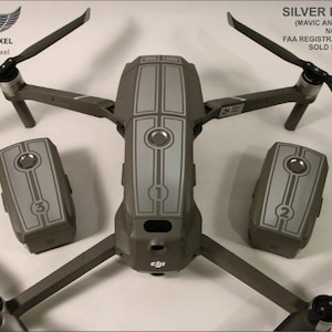 DJI Mavic 2 Pro and Zoom Racing Stripes With Battery Decals Number #1-3 Sticker Skin