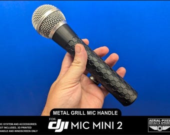 DJI Mic Mini 2 and Mini 2S Traditional Microphone Grip Interview Handle with Metal Grill