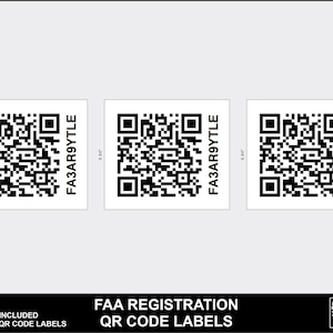 FAA Registration QR Code Labels, Includes Name and Phone Number - Qty 3