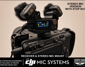 DJI Mic (All Models) Receiver and Mic Cold Shoe Mount with Stop Nut - 1 Mic, 2 Mic or No Mic