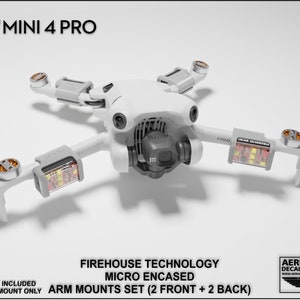 DJI Mini 4 Pro Strobe Light Mounts for Firehouse Technology Micro or Micro Pro (Strobe Lights Not Included)