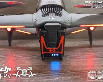 DJI FPV Combo Battery Number Decals #1-3 or #4-6 Choose From 8 Colors