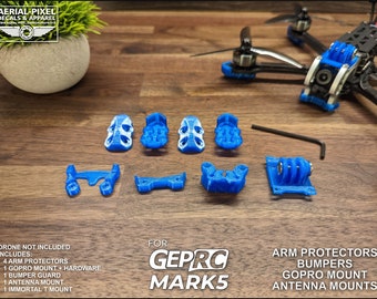 GEPRC Mark5 and Mark5 V2 TPU Set - Arm Protectors, GoPro Mount, Bumper Guard and Antenna Mounts - Choose From 10 Colors for FPV Drone