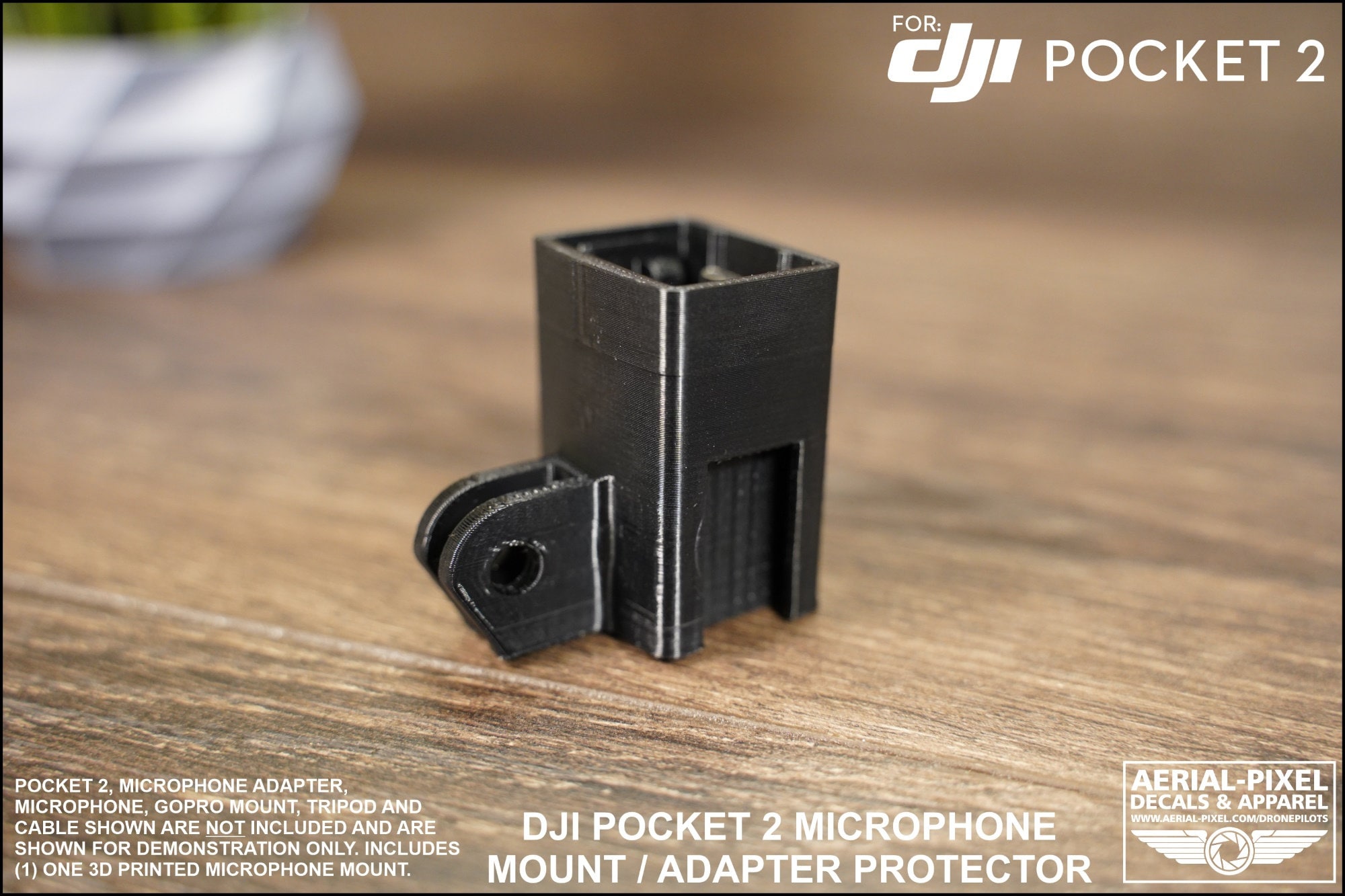 DJI Pocket 2 Microphone Mount for Cold / Hot Shoe Mics for 3.5mm Microphone  Adapter 