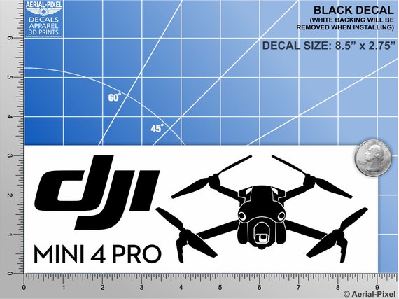 DJI Mini 4 Pro Drone Silhouette Quadcopter UAS UAV Vinyl Decal -Choose  Color/Sze