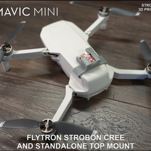 DJI Mavic Mini / Mini 2 Top Strobe Light Mount for Flytron Strobon Cree and Firehouse Technology