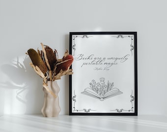 Stephen King Poster, Book Quote Poster, Quote Poster, Printable,