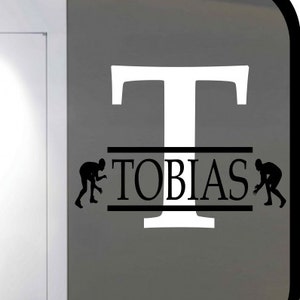 Wrestling Wall decal, Wrestling name sticker, Custom Wrestling decal, Personalized Wrestling Gift Wrestle name label