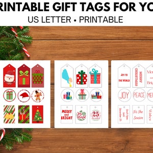 Christmas Gift Tags  Instant Download Printable