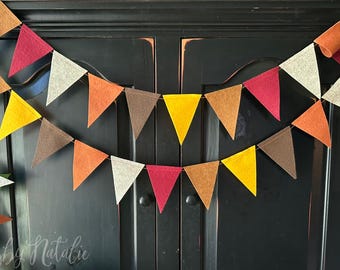 Traditional Autumn Felt Banner Garland/ Fall Mantle Party Decor