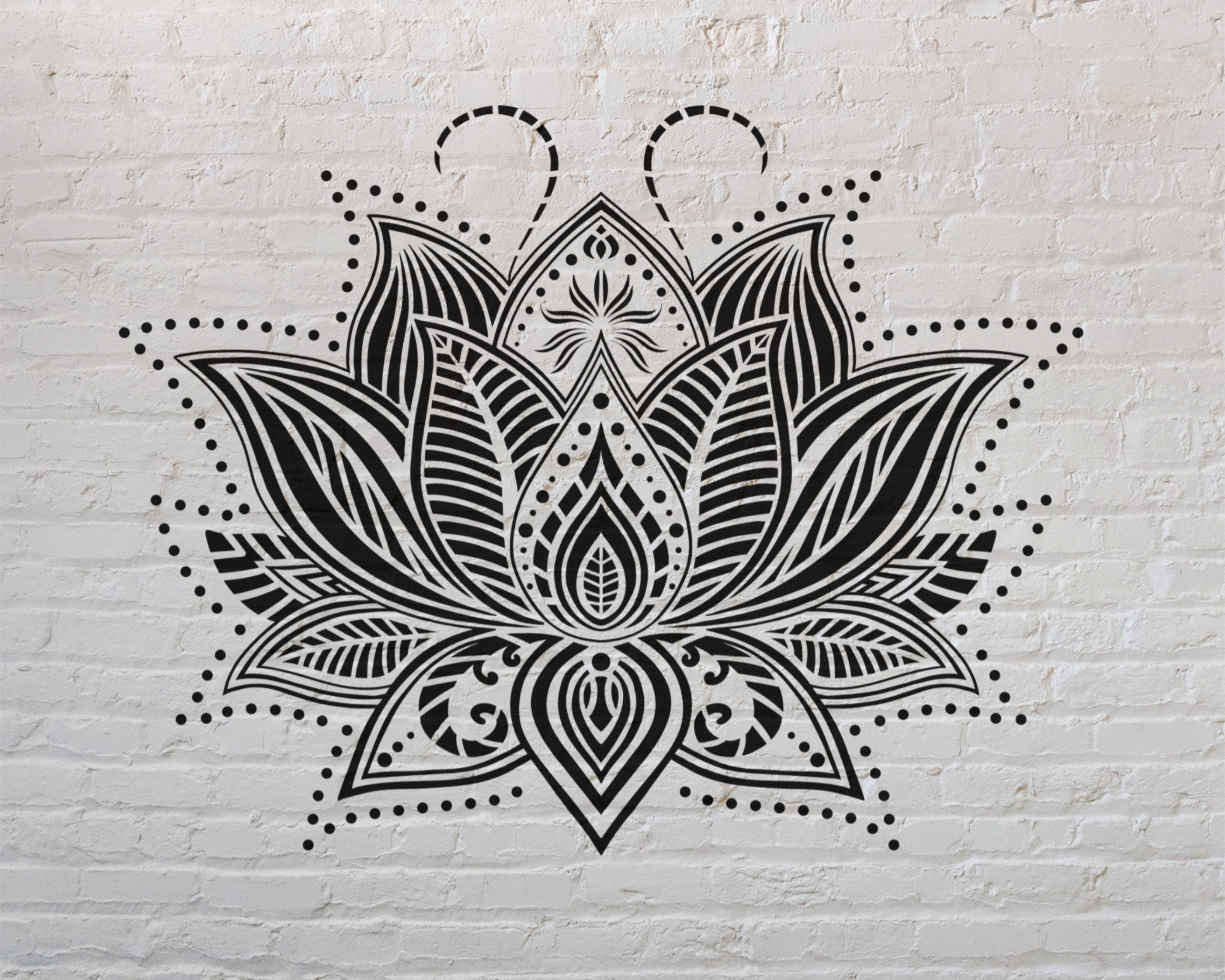 Lotus Mandala Contour Flower High Resolution Digital Image