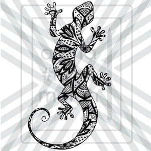 Gecko Mandala: Lizard Charm Digital Image (Printable, Sublimation)