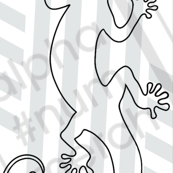 Lizard Gecko Digital Instant Download Contour Outline Shape Silhouette Coloring page Boho jpeg png 4000 x 4000 px Sublimation Printable