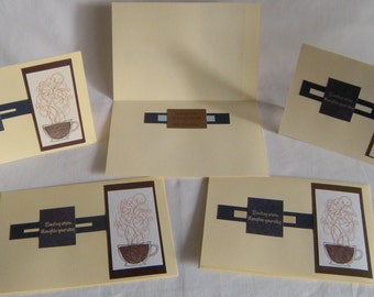 Coffee (Cocoa) Themed Warm Thoughts set of 5 Cards