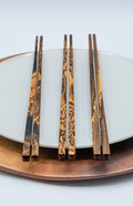 Handmade Figured Bocote Wood Chopsticks - Elegant Sushi Utensils