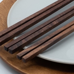 Handmade Chopsticks Walnut Wood Chopstick Set. Unique Gift for Him Her - Elegant Utensils for Sushi Lover Personalized Present